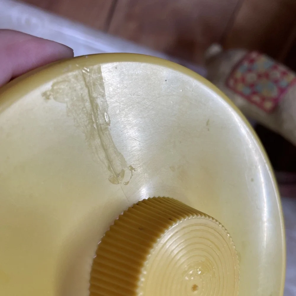 Vintage‎ Mrs. Leland's Butter Bits Candy Tin With Yellow Lid